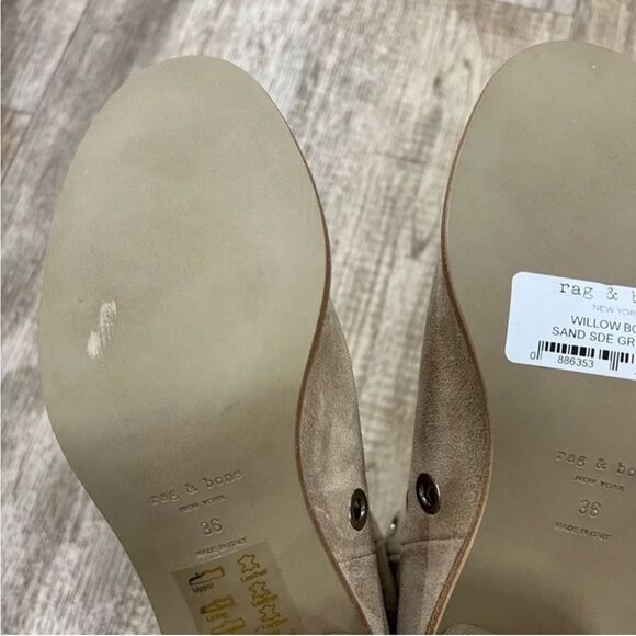 Rag & Bone Willow Boots In Sand Suede Grommets - Picture 4 of 4